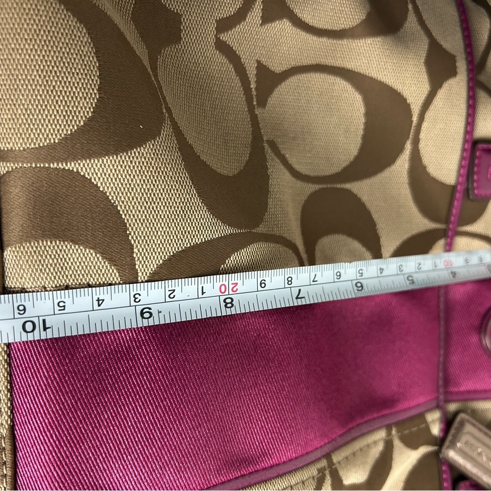 Vintage Y2K Coach Tote Bag - Tan and Purple - Picture 6 of 10